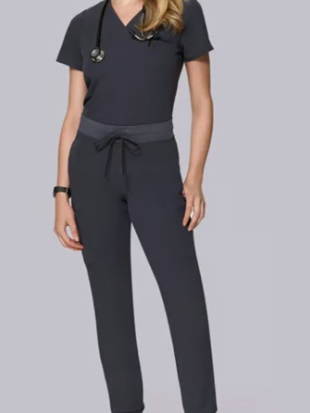 Mandala Scrubs top/bottom set - pewter, XS